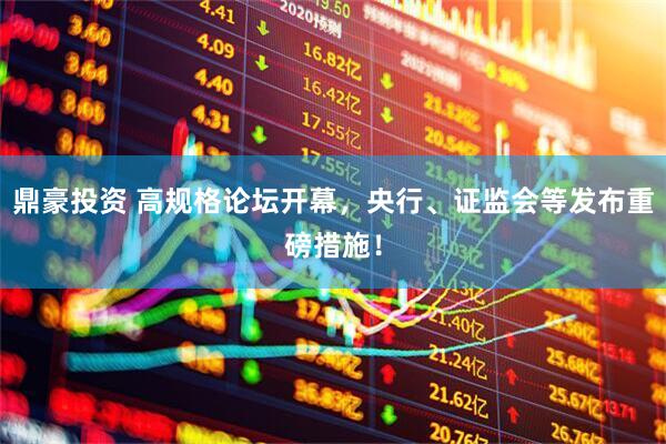 鼎豪投资 高规格论坛开幕，央行、证监会等发布重磅措施！
