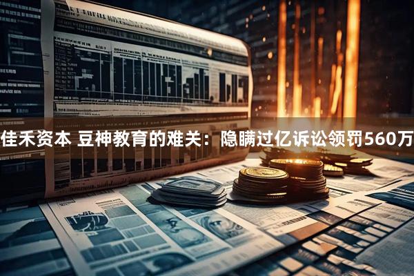 佳禾资本 豆神教育的难关：隐瞒过亿诉讼领罚560万
